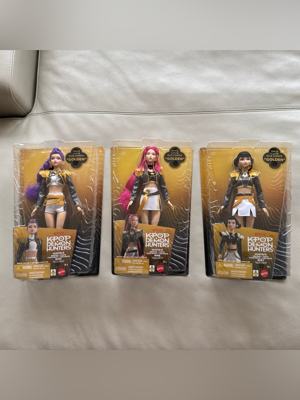 Mattel Netflix KPOP Demon Hunters Huntrx 3-Pack Singing Dolls Set Rumi Mira Zoey